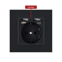 Steckdosenkamera - Versteckte Spionagekamera in der Wandsteckdose, WLAN, CMOS, 1080p HD, Schwarz