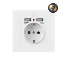 Steckdose Kamera – Versteckte Spionkamera in Wandsteckdose, Wi-Fi, CMOS, 1080p HD, Weiß