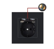 Steckdosenkamera - Versteckte Spionagekamera in der Wandsteckdose, WLAN, CMOS, 1080p HD, Schwarz