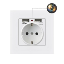 Steckdose Kamera – Versteckte Spionkamera in Wandsteckdose, Wi-Fi, CMOS, 1080p HD, Weiß